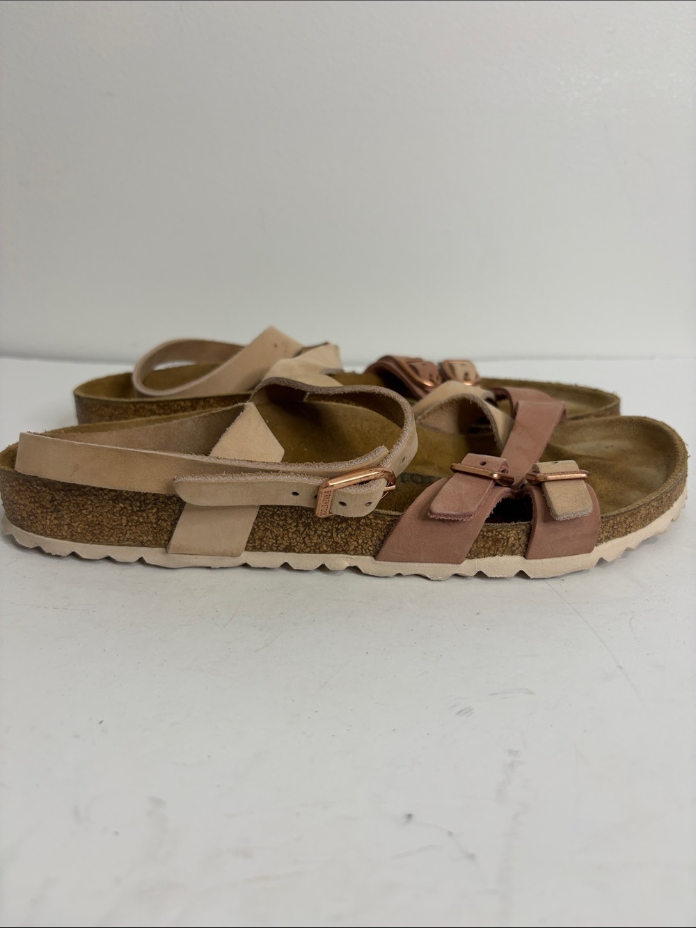 Birkenstock Blanca Sandals Womens 41 10 Narrow Rose Pink Nubuck Leather Strappy